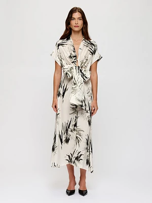 Abstract Satin Dress