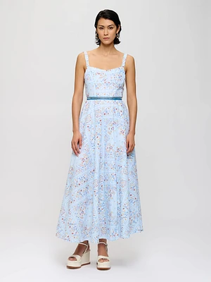 Robe midi brodée