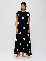 Polka Dot Flowy Long Dress