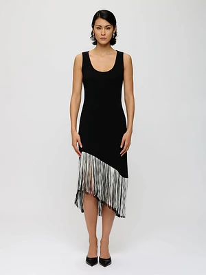 Contrasting Fringe Dress