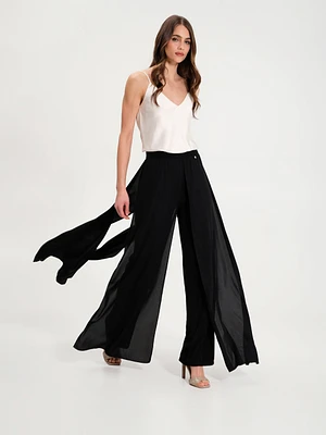 Black Trousers with Georgette Panels