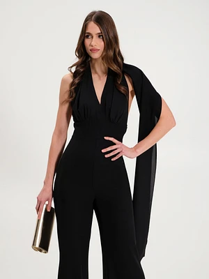 Palazzo Jumpsuit with Draping