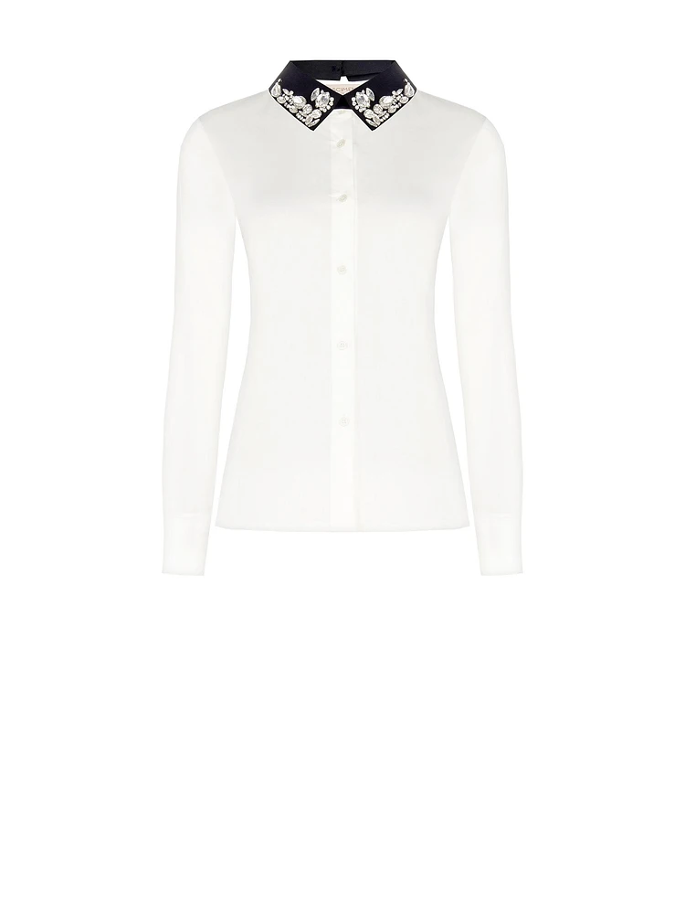 Rhinestone Collar Shirt