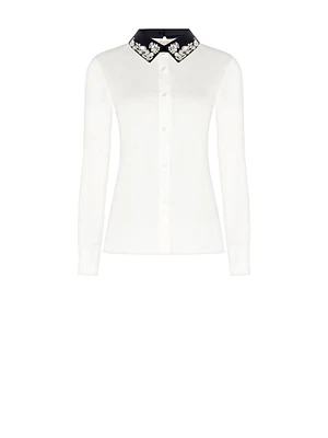 Rhinestone Collar Shirt