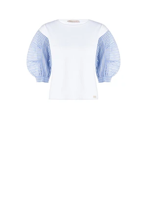 Cotton T-shirt with Balloon Sleeves