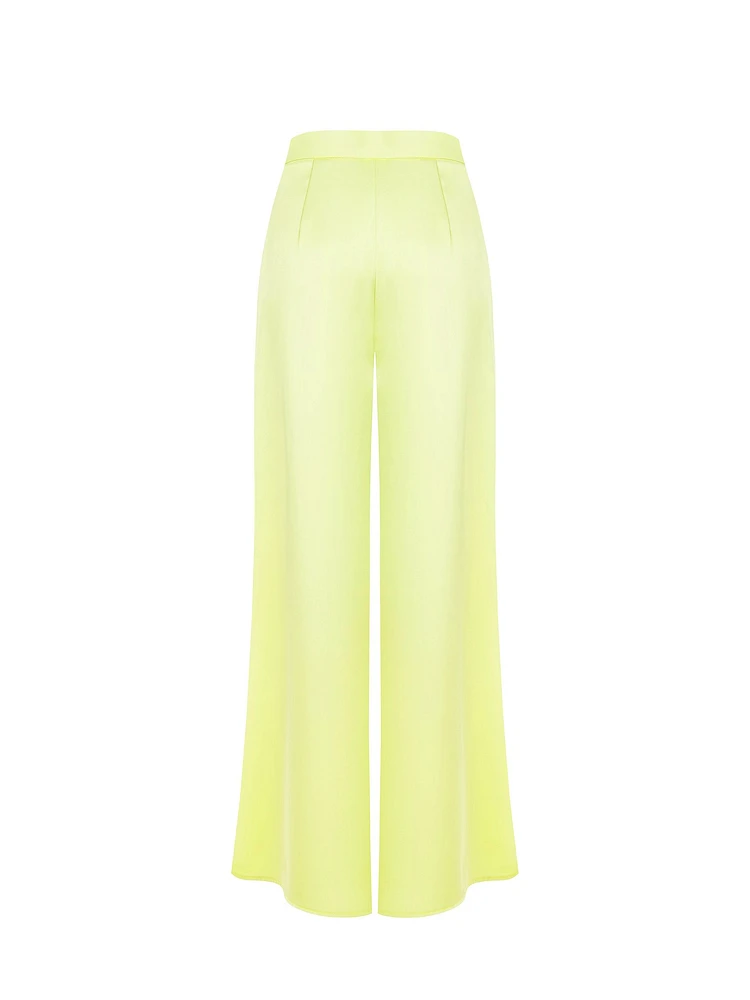 Satin Palazzo Trousers with Darts