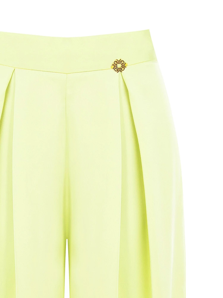 Satin Palazzo Trousers with Darts