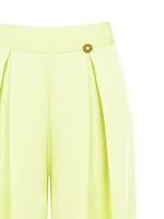 Satin Palazzo Trousers with Darts