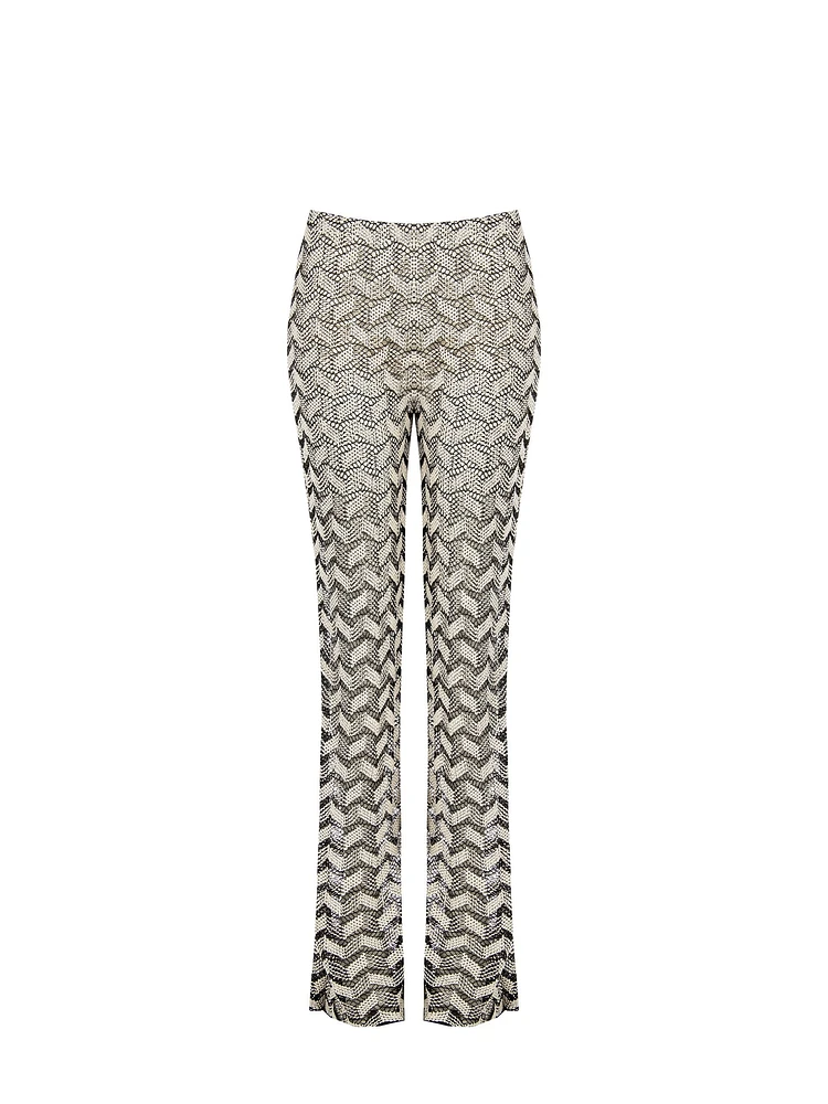 Two-Tone Knitted Trousers