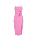 Sheath Dress with Knot and Side Slit