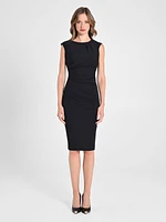 Black Draped Sheath Dress