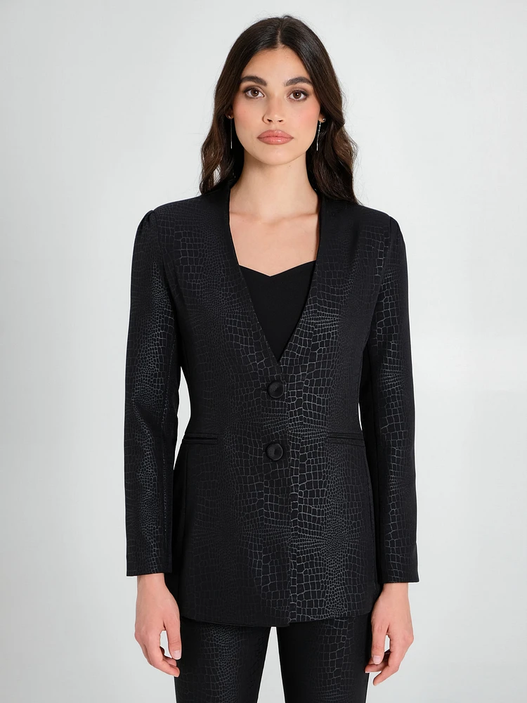 Crocodile-Print Blazer