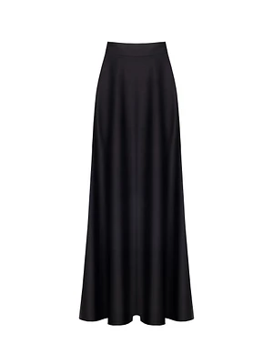 Structured Satin Maxi Skirt