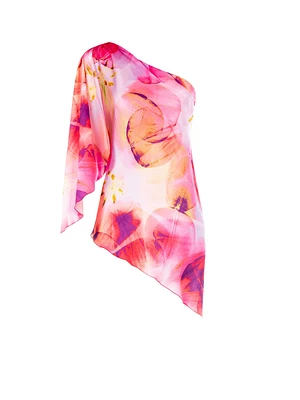 Blouse asymétrique à imprimé floral