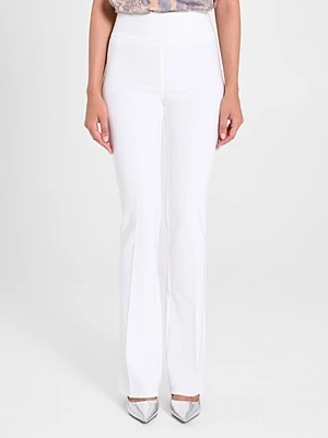 Pantalon évasé en tissu technique blanc