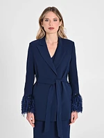 Veste en plumes de lurex