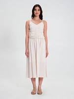 White Draped Dress Viscose