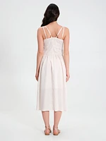 White Draped Dress Viscose