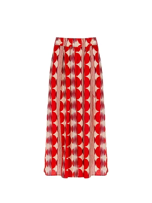 Print Pleated Skirt Cotton