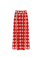 Print Pleated Skirt Cotton