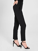 Pantalon avec empiècements en dentelle