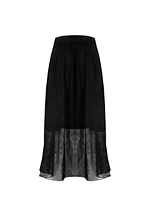 Jupe mi-longue transparente