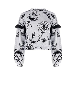 Flower Print Sweater