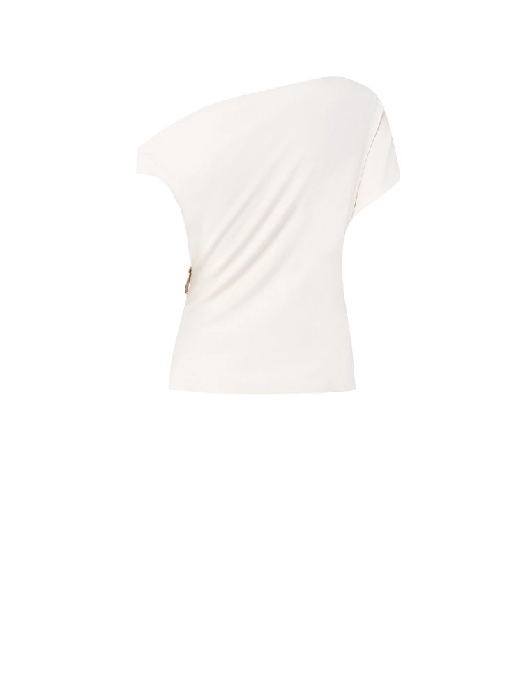 Knitted Fitted Top with Buckle Detail