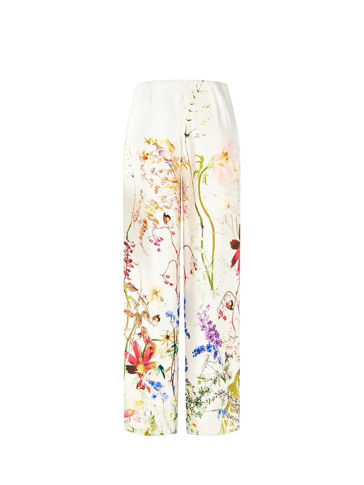 Floral Satin Trousers