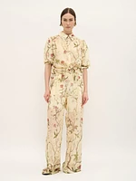 Botanical Print Viscose Trousers