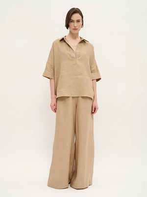 Relaxed Linen Tunic Blouse