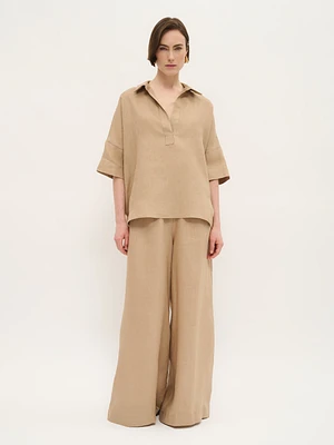 Relaxed Linen Tunic Blouse