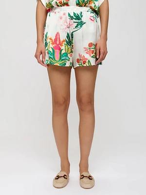 Floral Satin Shorts