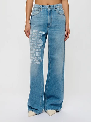 Graphic Wide Leg Denim