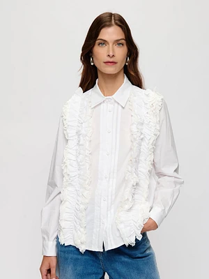 Blouse boutonnée à volants