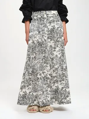 Floral-print skirt