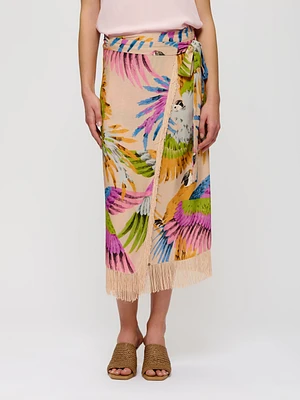 Parrot Print Tie Skirt