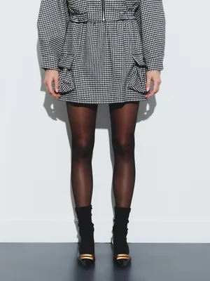 Cargo checkered mini skirt