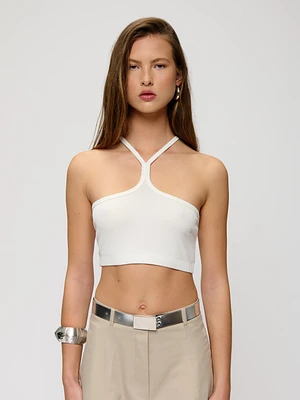 Criss Cross Slim Strap Crop Top