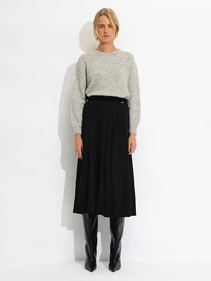 Pleated Belted Skirt