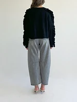 Pull en tricot à manches volantées