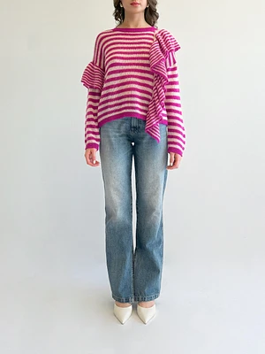 Asymmetrical Striped Sweater