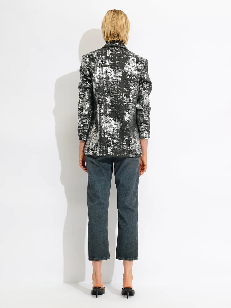 Blazer à détails métalliques