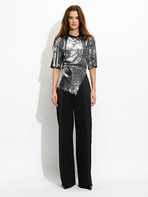 Asymmetrical Sequin Top