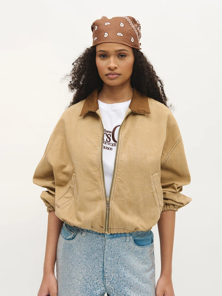 Veste en jean bomber