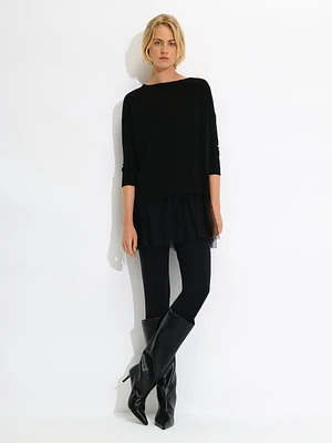 Pull en tricot avec jupe en tulle