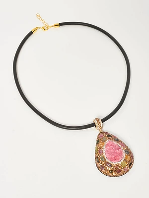 Collier pendentif en caoutchouc fin