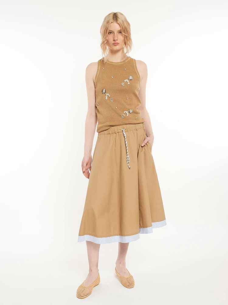 Midi A-line Skirt