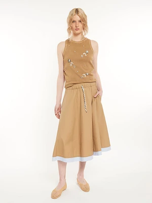 Midi A-line Skirt