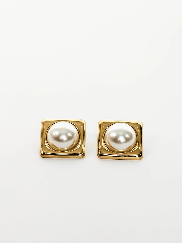 Square Pearl Earrings